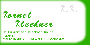 kornel kleckner business card